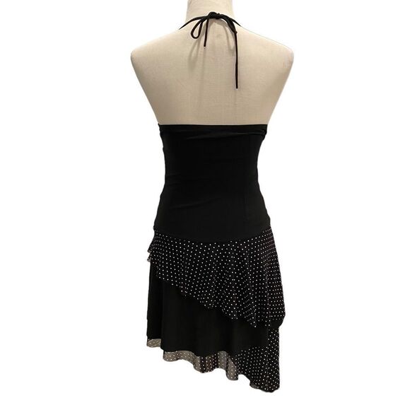 Forever Flowy Black And White Hi Low Polka Dot Layered Mini Cami Dress - Picture 4 of 7